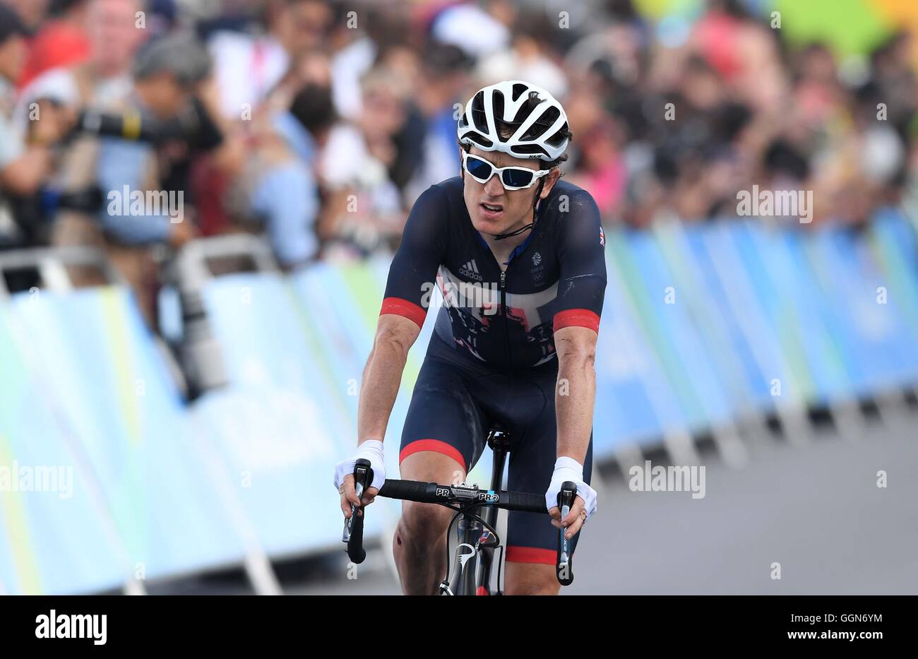 Rio de Janeiro, Brazil. 06th Aug, 2016. Geraint Thomas (GBR) looks disappointed as he finishes. Mens road race. Cycling. Copacobana beach. Rio de Janeiro, Brazil. 06th Aug, 2016. Credit:  Sport In Pictures/Alamy Live News Stock Photo