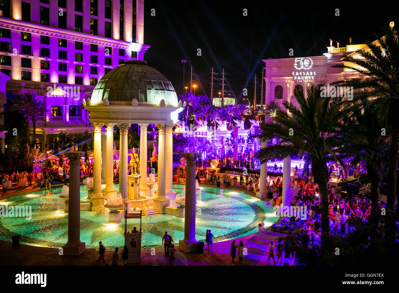 LAS VEGAS, NV - August 5, 2016: ***HOUSE COVERAGE*** Atmosphere pictured as  Caesars Palace celebrates it's 50th anniversary with a pool party  celebration hosted by Gordon Ramsay at Garden of the Gods