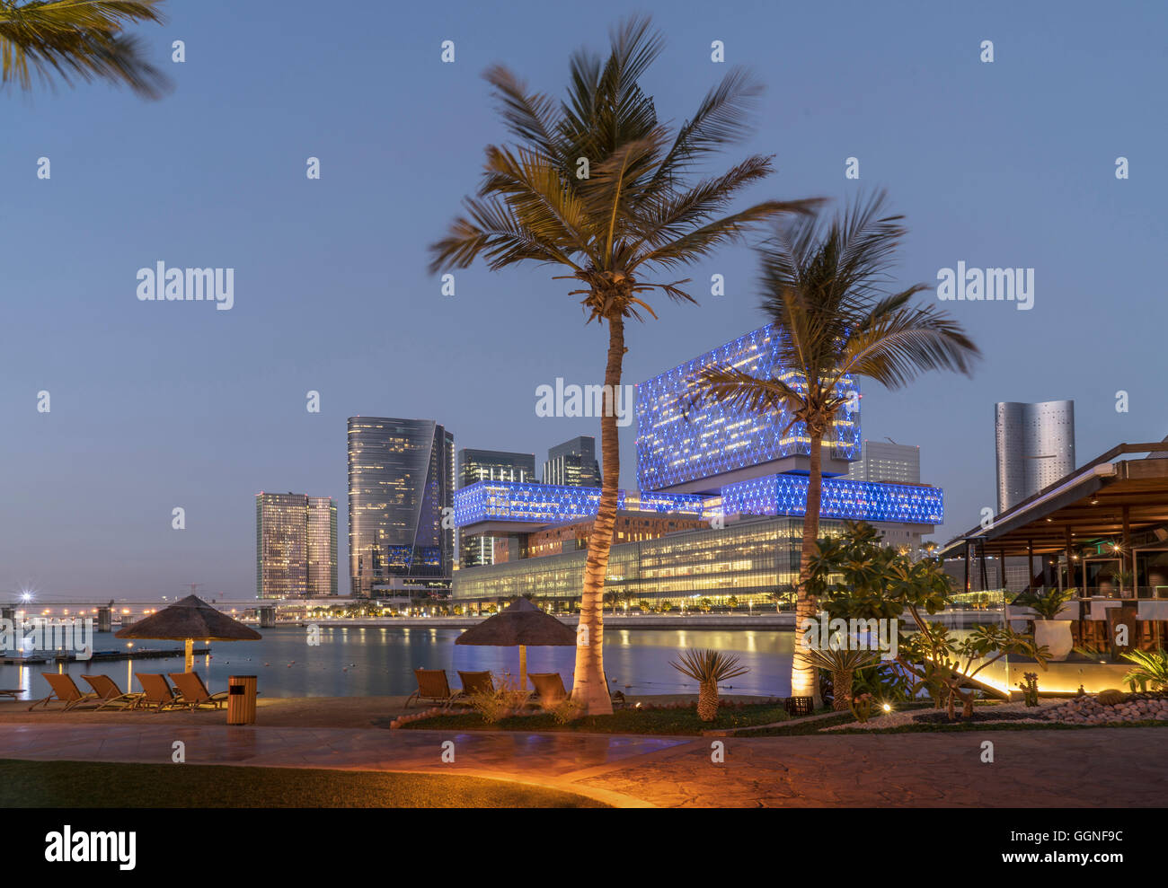 Beach hotel, Abu Dhabi, Abu Dhabi Emirate, United Arab Emirates, Stock Photo