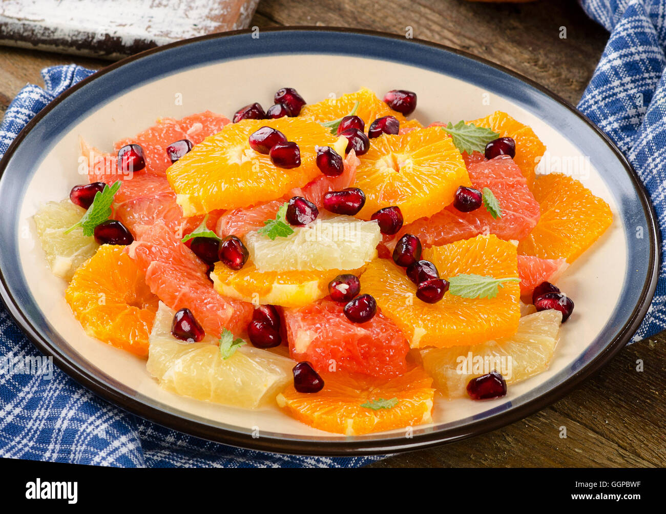 Fresh Citrus Salad with pomegranate seeds Stock Photo Alamy