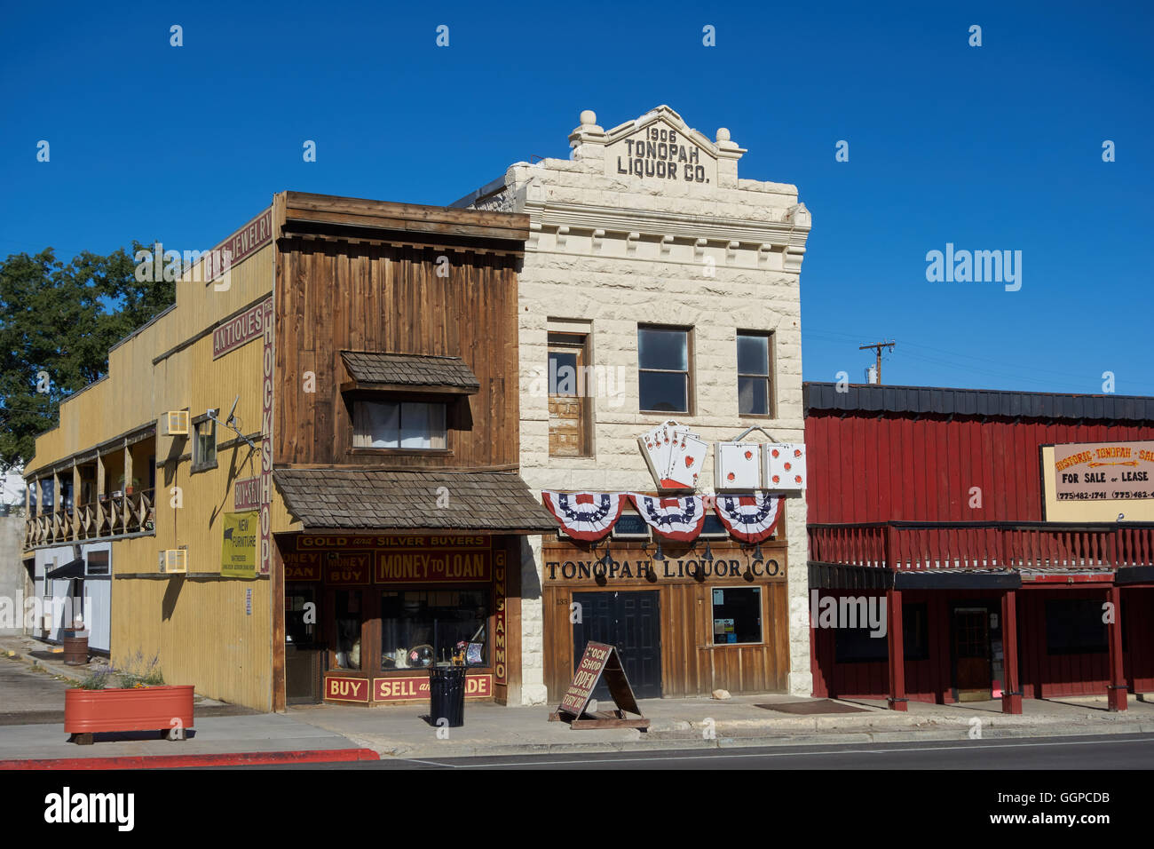 Shops along roadside. Tonopah. Nevada. USA Stock Photo Alamy