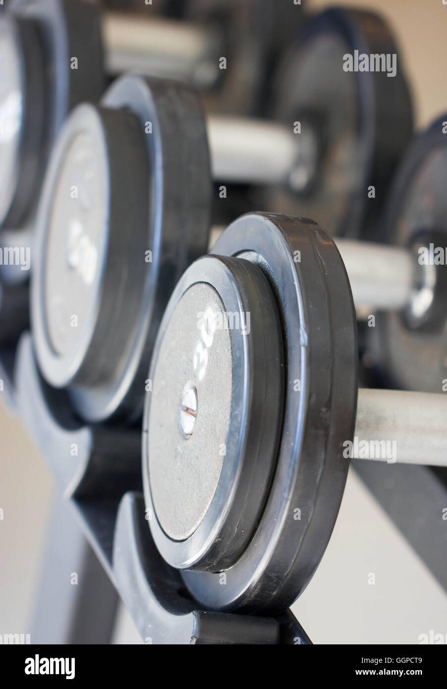 Close Up Fitness Exercise Equipment Dumbbell Weights Stock Photo Alamy