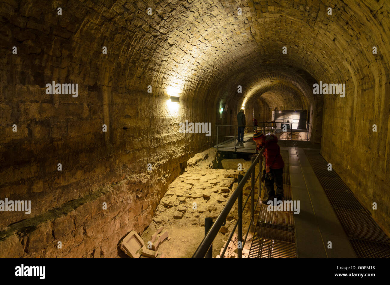 Dresden: Dresden Fortress : excavation of the ancient city grave bridge, Germany, Sachsen, Saxony, Stock Photo