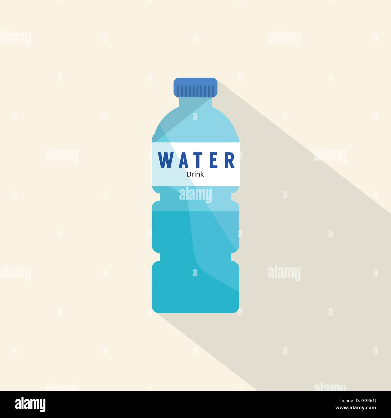 Single Water Plastic Bottle Flat Deign Vector Illustration Stock Vector