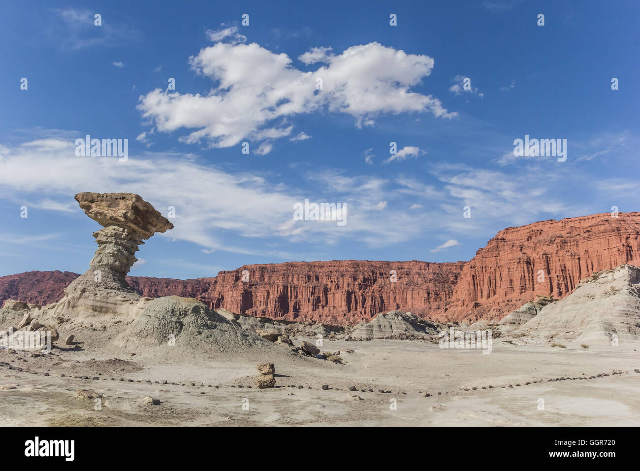 Rock formations at Ischigualasto provincial park, Argentina. Stock Photo