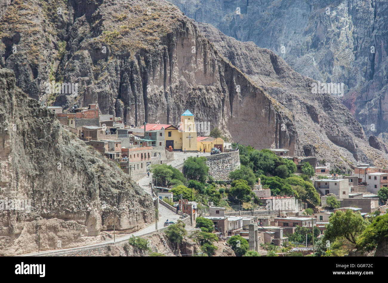 Indigenous and remote mountain village in the Andes Iruya Stock Photo