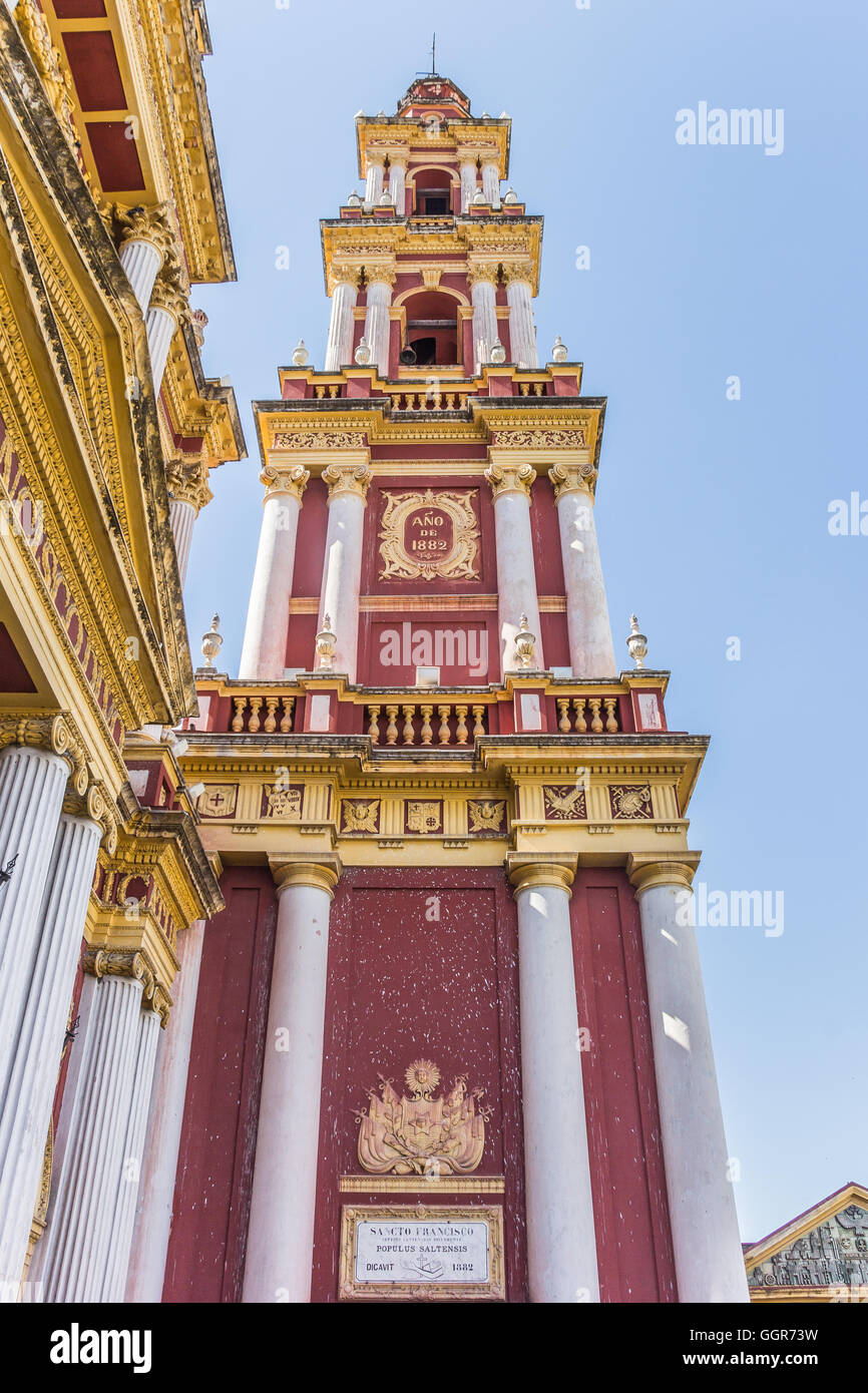 San Francisco Cathedral in colonial Salta, Argentina Stock Photo