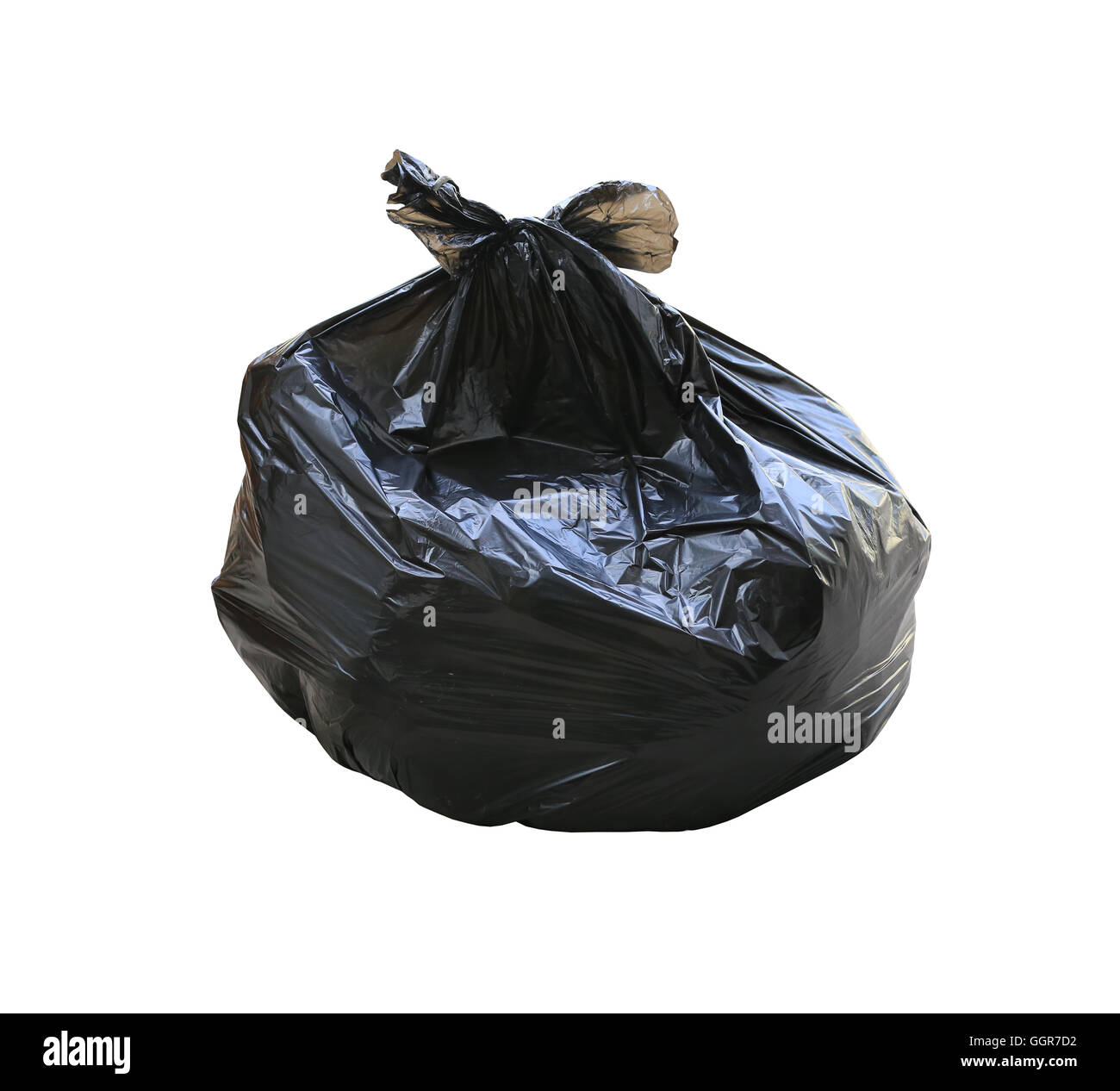 Garbage bag have waste inside isolated on white background and have clipping path. Stock Photo