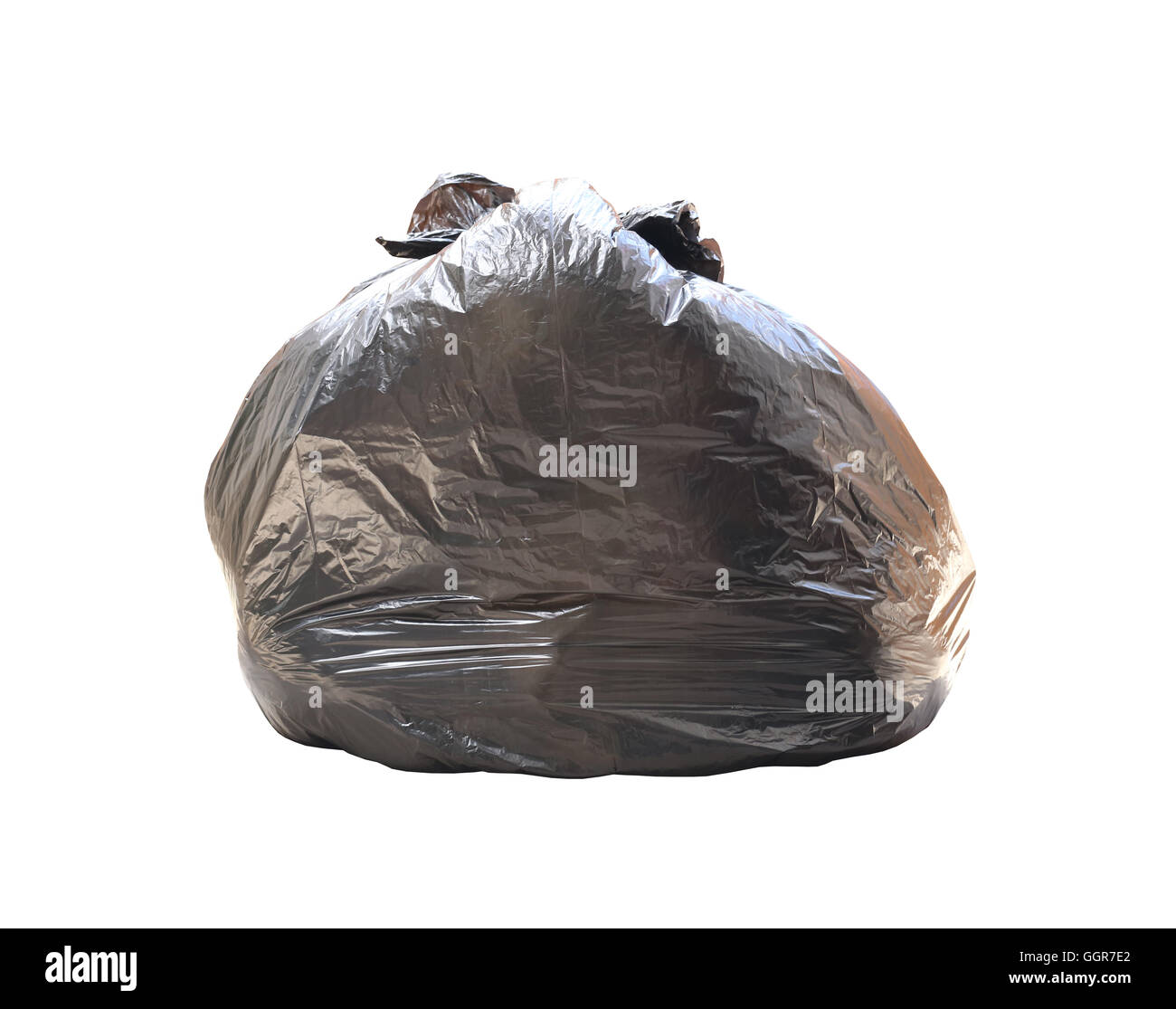 Garbage bag have waste inside isolated on white background and have clipping path. Stock Photo