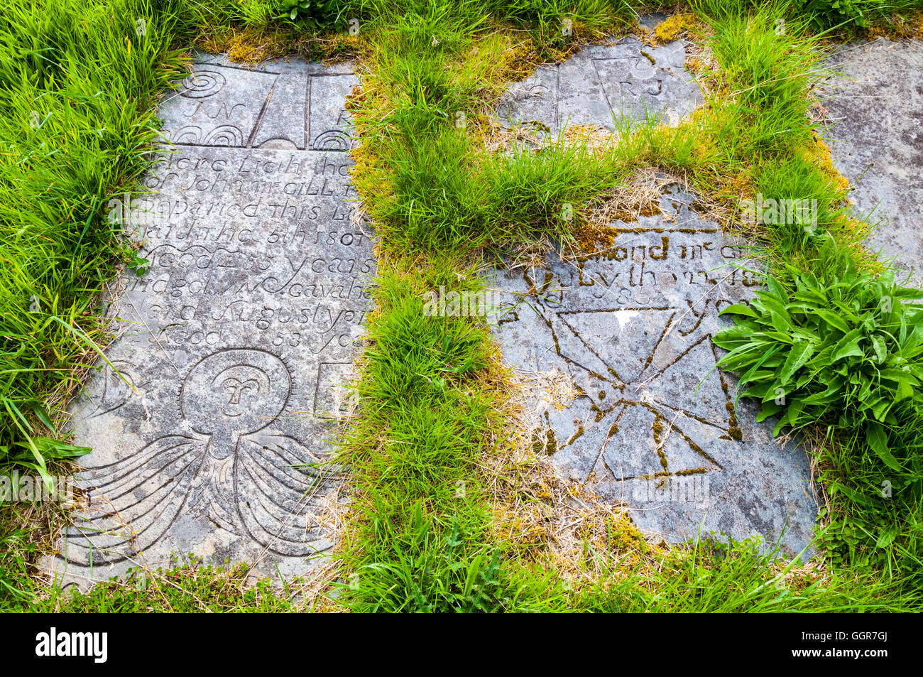 Kiltiernan Graveyard a 17th century cemetery, Ardara, County Donegal, Ireland Stock Photo