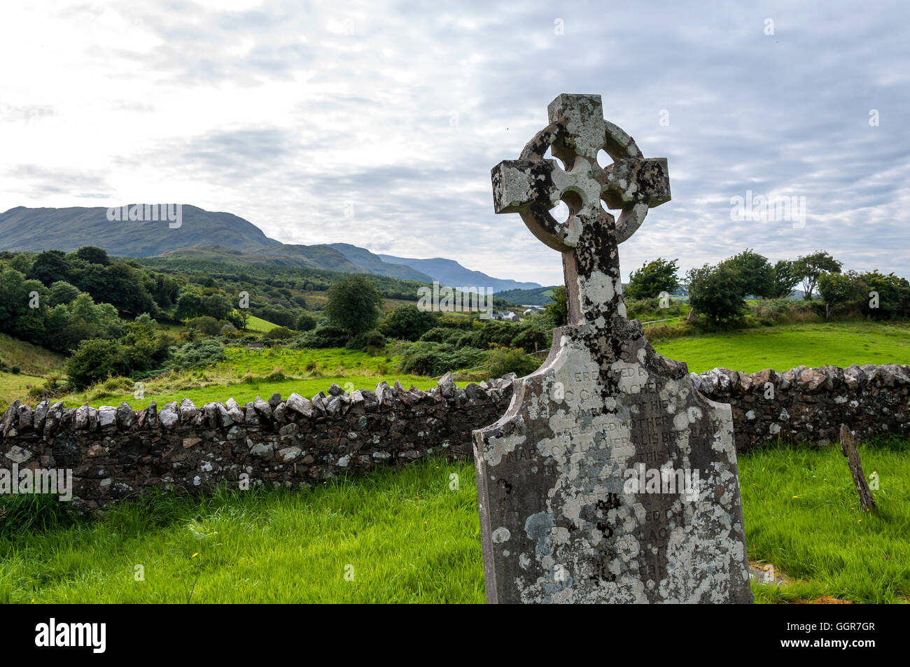 Kiltiernan Graveyard a 17th century cemetery, Ardara, County Donegal, Ireland Stock Photo