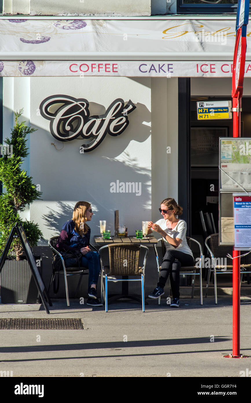 Outdoor cafe, Vienna, Austria Stock Photo