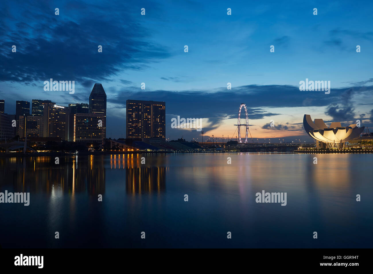 Marina Bay, Singapore At Sunrise. Stock Photo