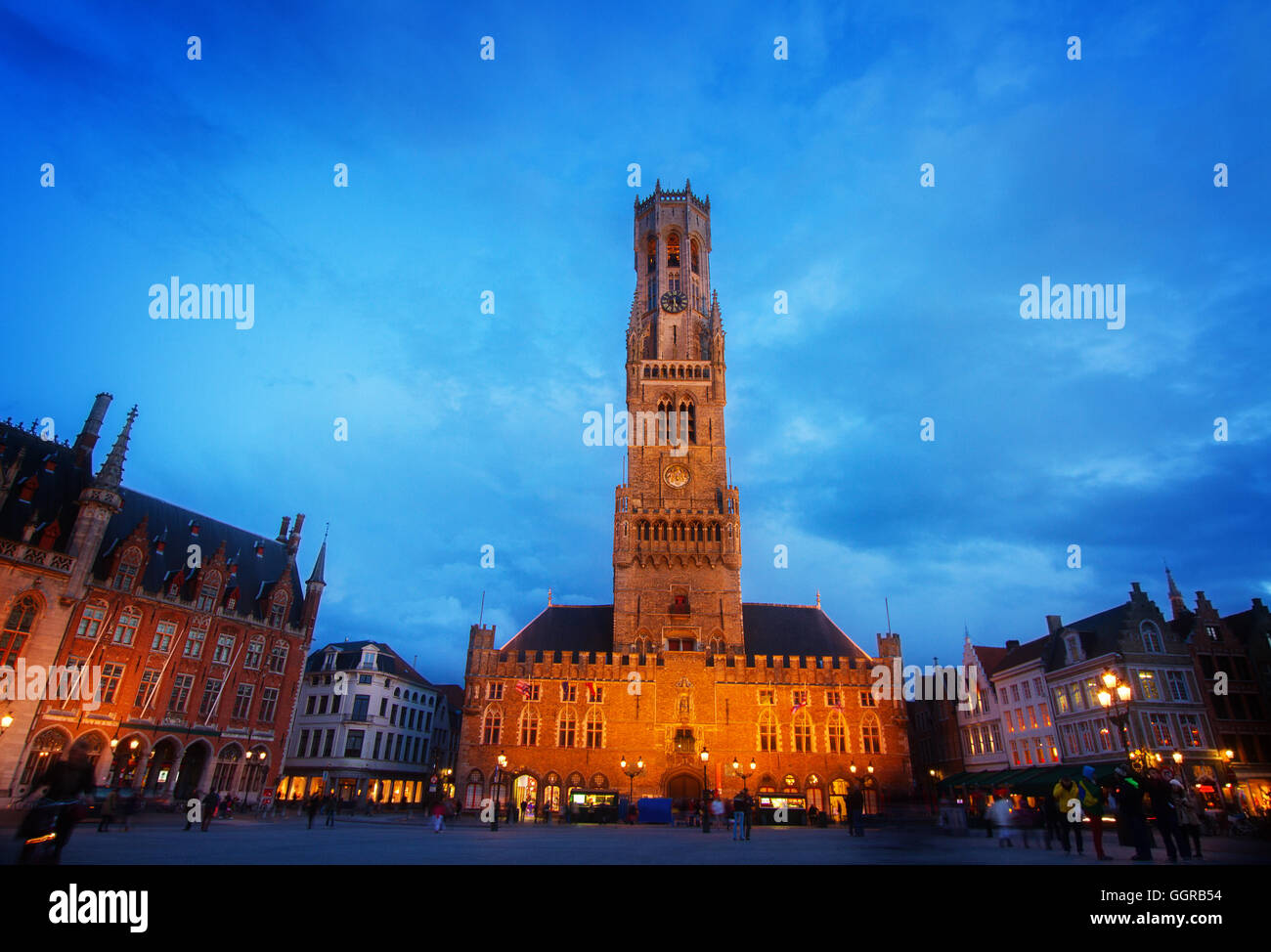 Belfry of Bruges at Grote Markt, Belgium Stock Photo - Alamy