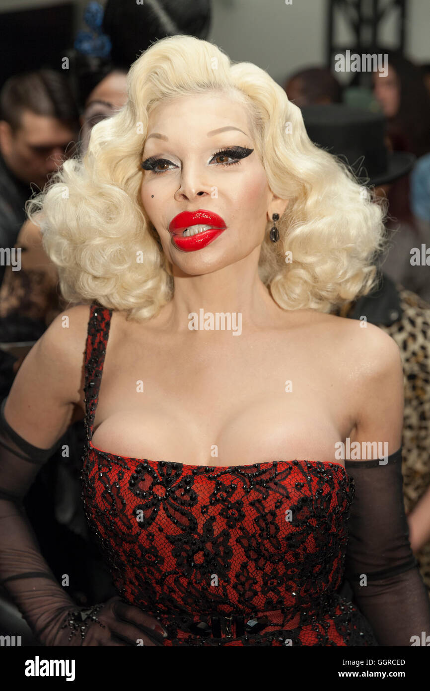 New York, NY - February 18, 2015: Amanda Lepore attends The Blonds Fashion show as part of New York Fashion Week at Milk studio Stock Photo