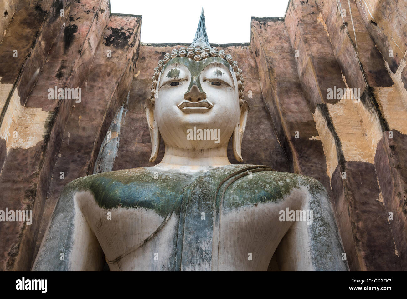 The Buddha image in Wat Sri Chum temple at Sukhothai Historical Park, Thailand. Stock Photo