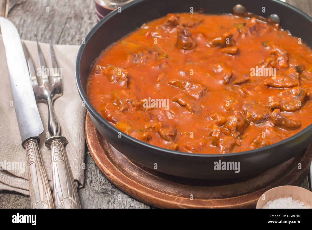 Beef stew with tomato sauce Stock Photo Alamy