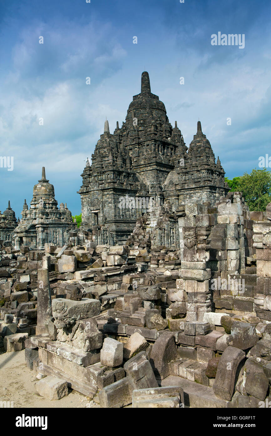Candi Sewu buddhist temples near Prambanan in Central Java Stock Photo