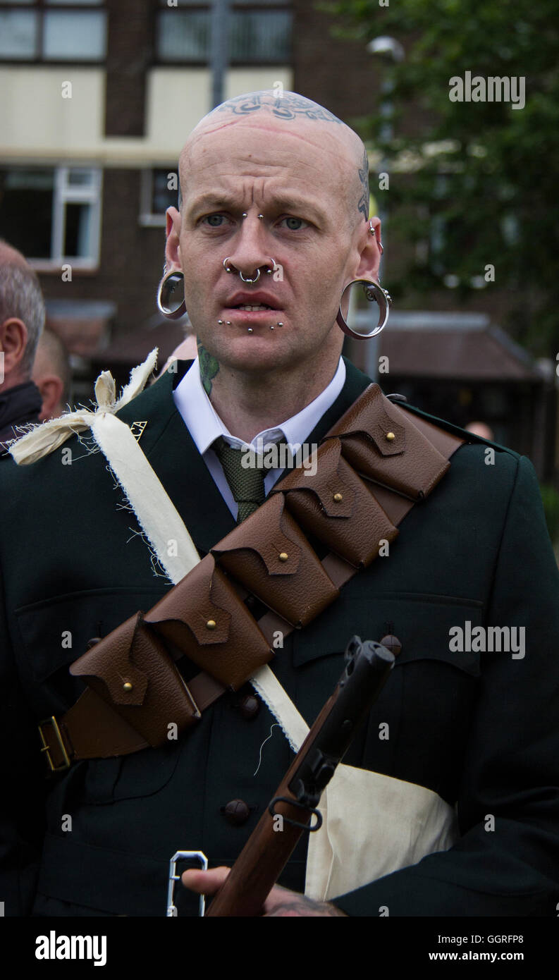 Republican dressed in period costume at Easter Rising commemoration. Stock Photo