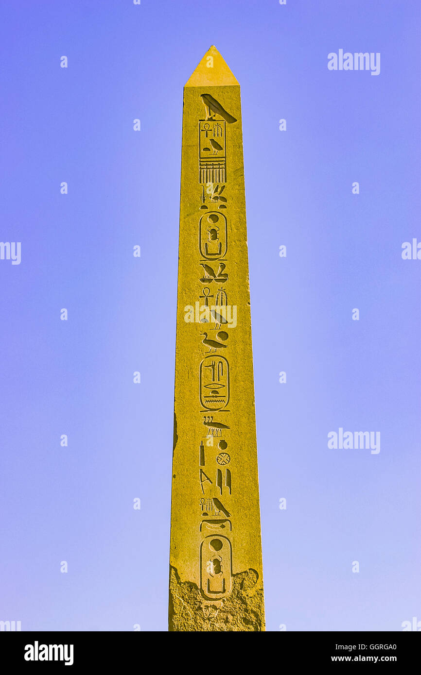 Egypt, Cairo, Heliopolis, open air museum, obelisk of Senusret I. Stock Photo