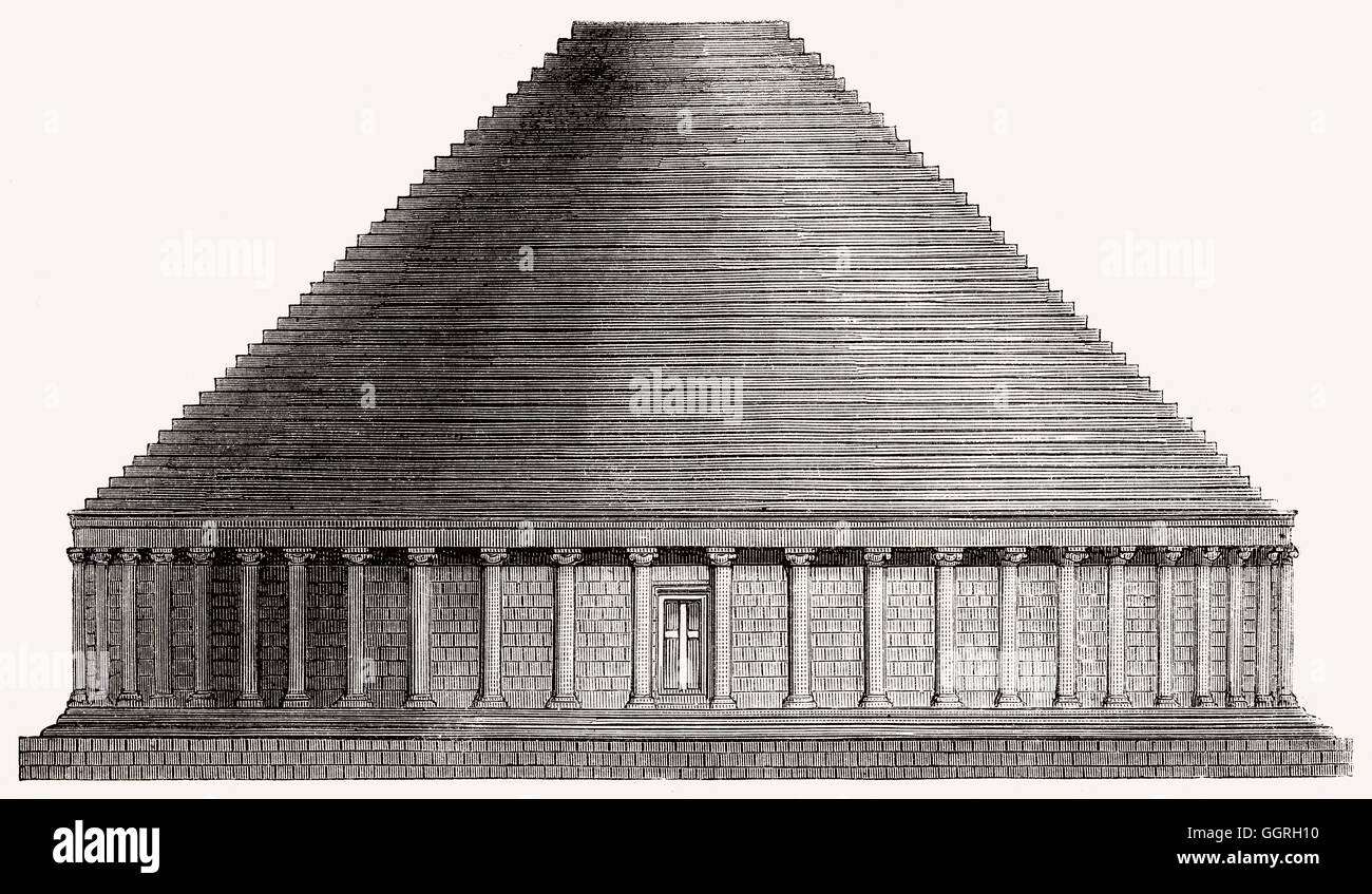 Reconstruction of Madghacen or Medracen, a royal mausoleumtemple of