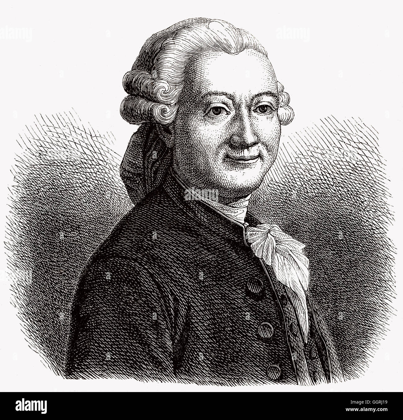 Pierre Poivre, 1719-1786, a French horticulturist and a missionary to China and Cochinchina Stock Photo