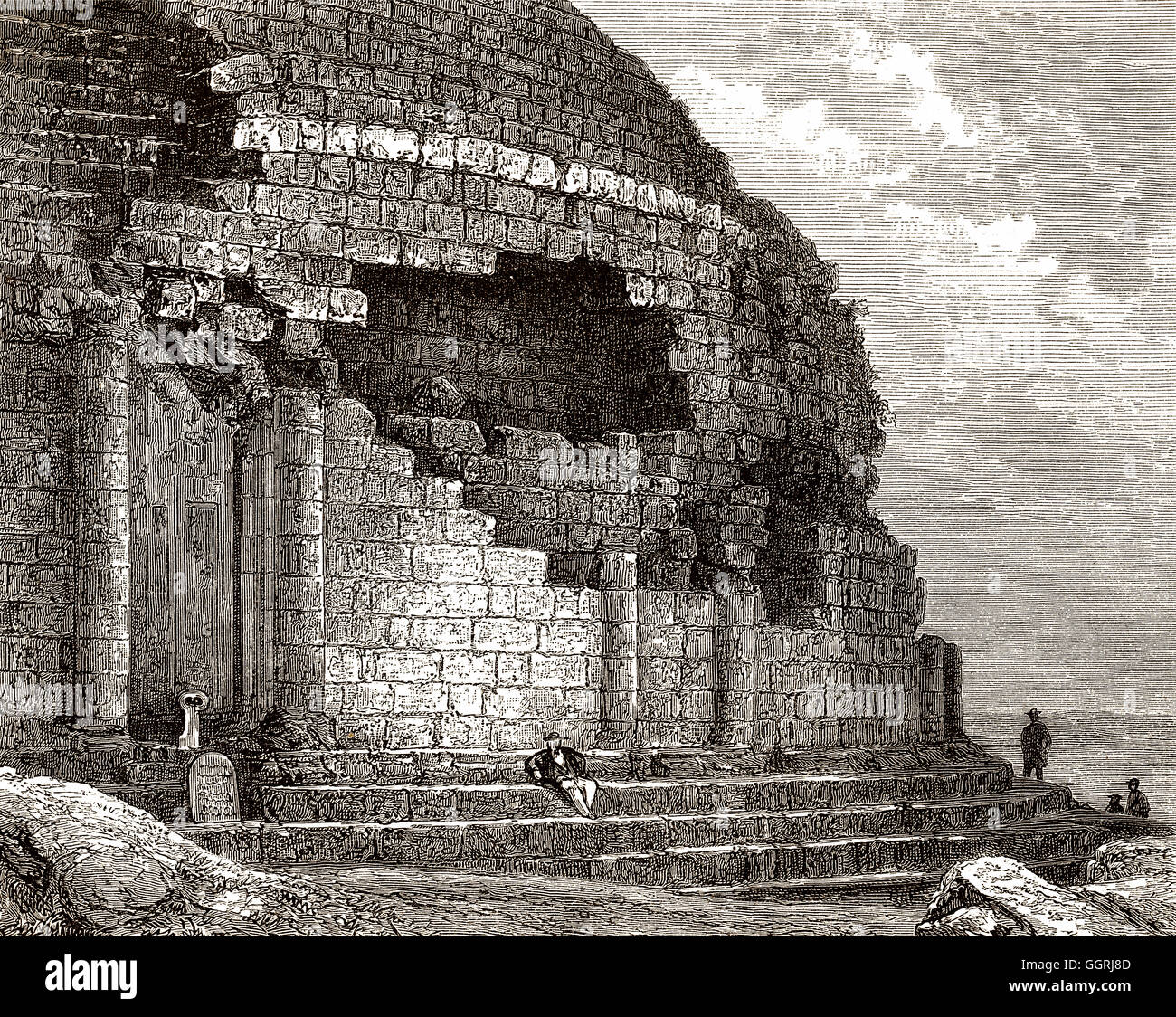 Madghacen or Medracen, a royal mausoleum-temple of the Berber Numidian Kings, near Batna city in Aurasius Mons in Numidia, Alger Stock Photo