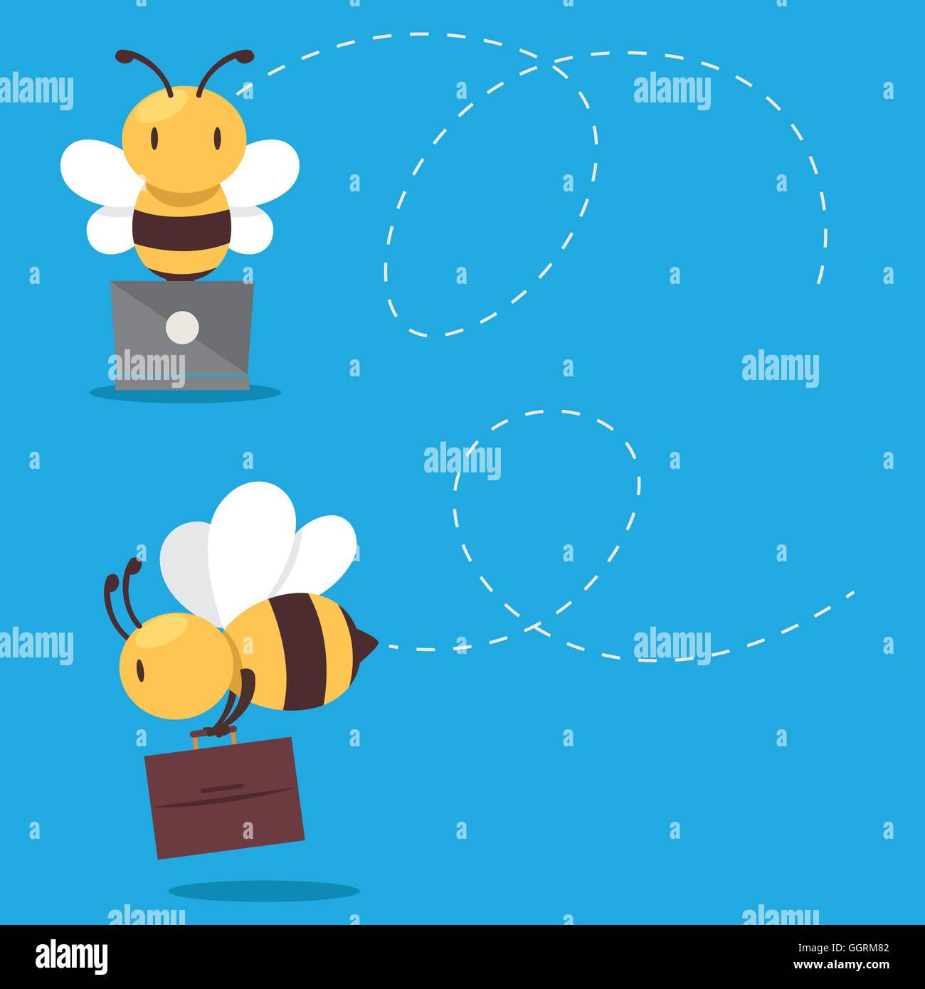 Business bee mascot Stock Vector