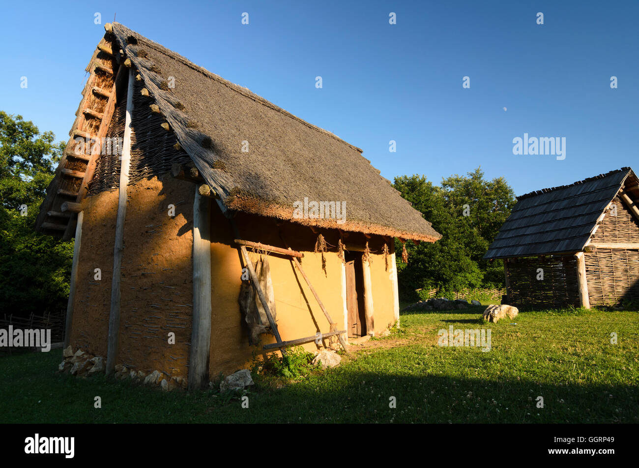 Schwarzenbach: open air museum Celtic hillfort Burg, Austria, Niederösterreich, Lower Austria, Wiener Alpen, Alps Stock Photo