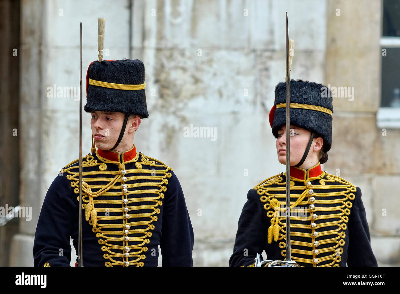 Male and Female Soldier, King's Troop, Royal Horse Artillery Stock ...