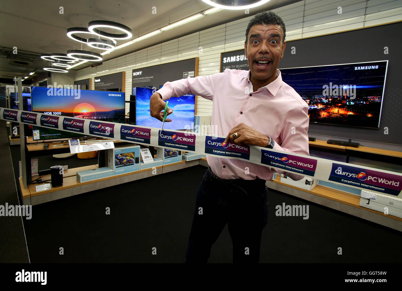 EDITORIAL USE ONLY TV pundit Chris Kamara opens the 4K TV department at