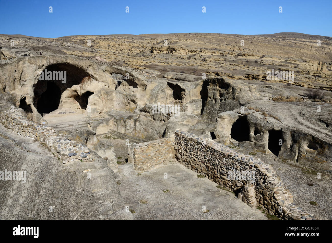 View of Uplistsikhe Cave Town,popular landmark located in eastern Georgia, Caucasus, Asia Stock Photo