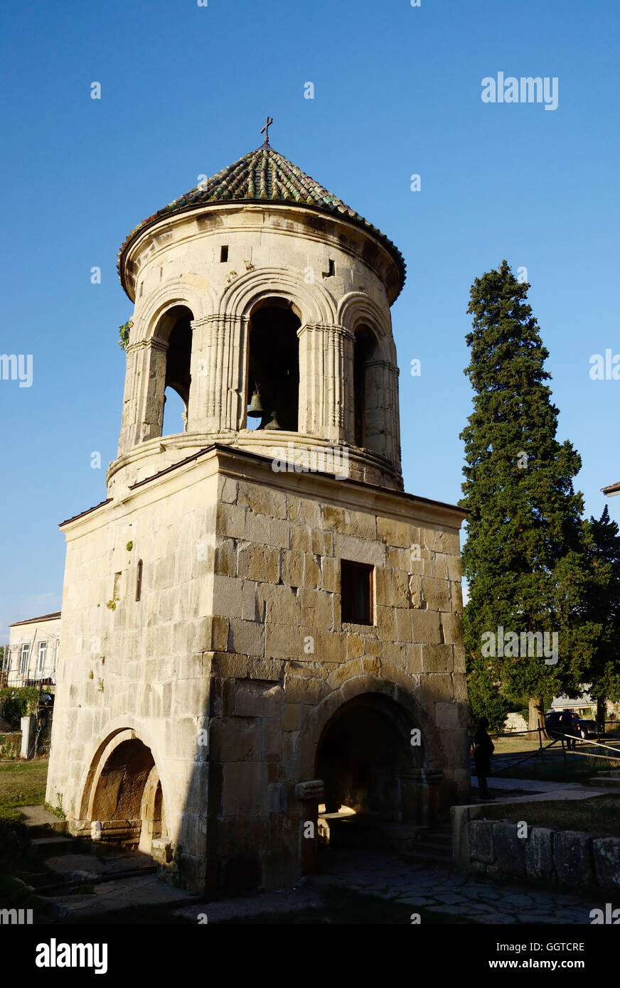 Bell tower of Gelati monastic complex near Kutaisi ,Imereti, western Georgia, unesco heritage site Stock Photo
