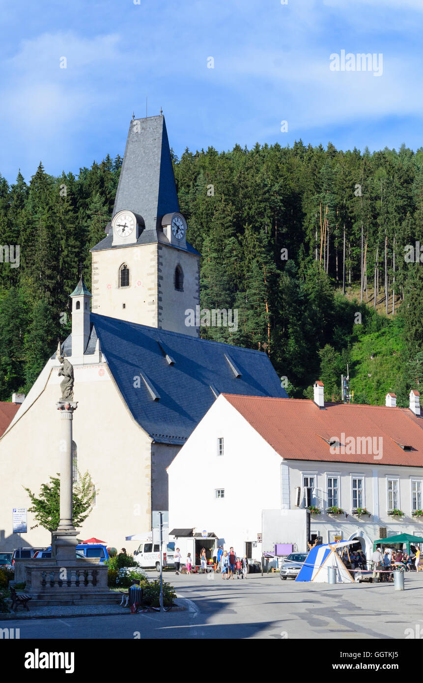 Rozmberk nad Vltavou (Rosenberg): St. Mary's Church, Czech, Jihocesky, Südböhmen, South Bohemia, Stock Photo