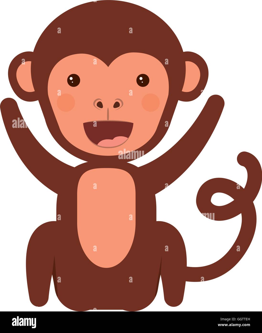 funny monkey character isolated icon design Stock Vector Image & Art ...
