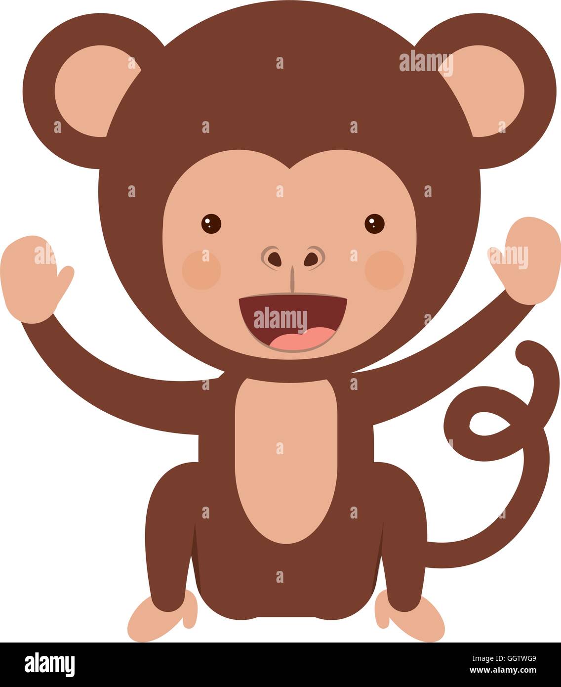 funny monkey character isolated icon design Stock Vector Image & Art ...