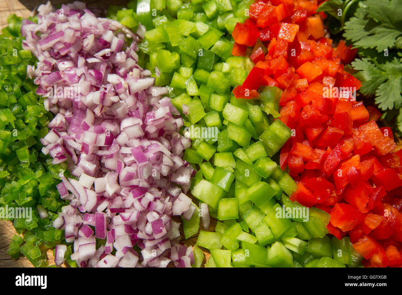 Diced peppers and onions Stock Photo Alamy