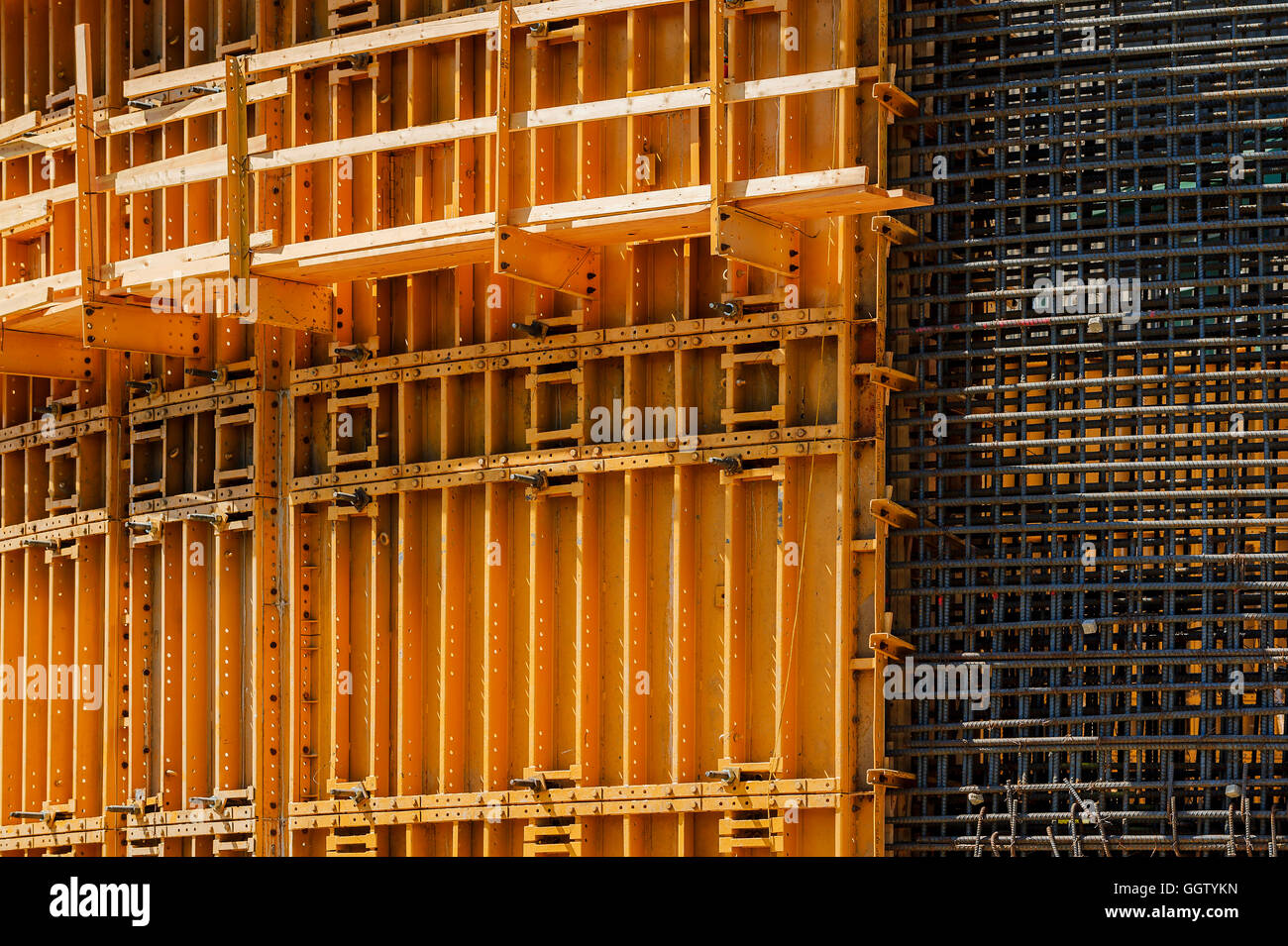 Concrete form rebar construction hires stock photography and images