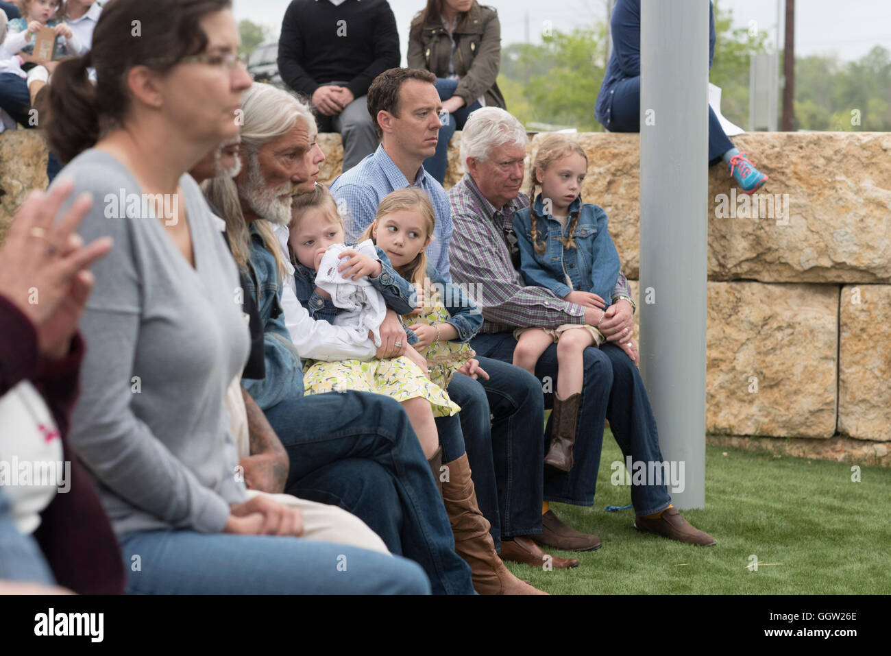 Contemporary Easter service and interment ceremony at Community First! (CF) Village in Austin TX. Stock Photo
