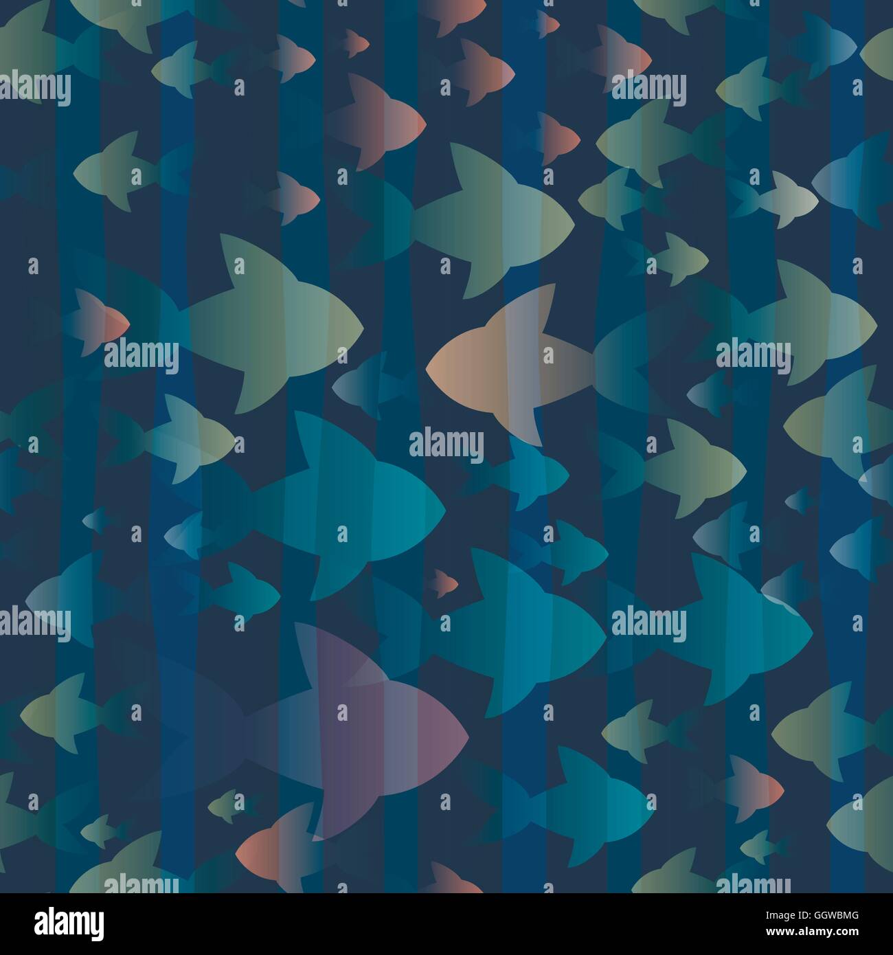 Pattern Fish Swim In Seamless pattern with swimming fishes in ocean water Stock Vector Image ...