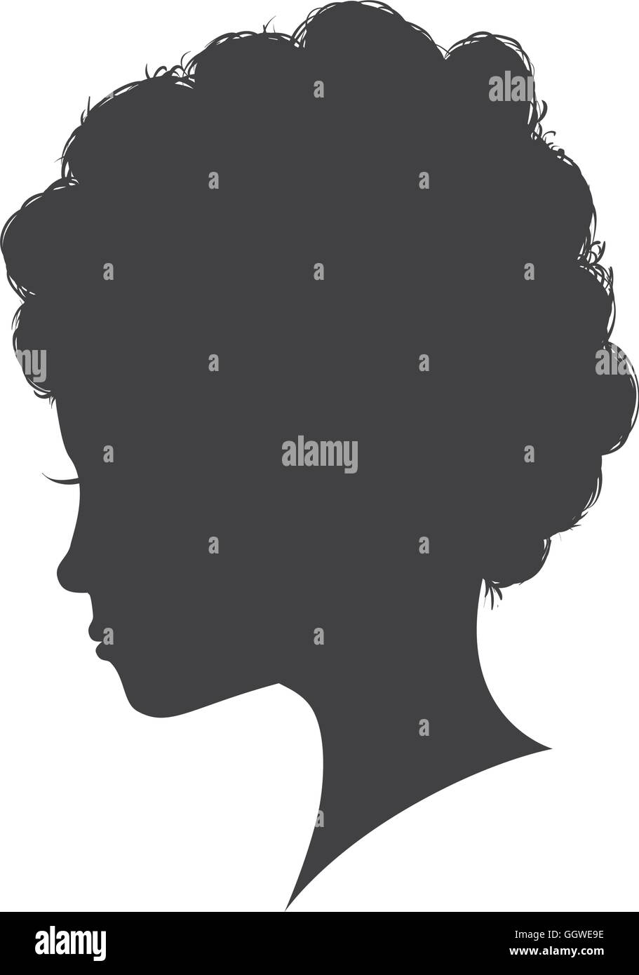 Woman head silhouette female avatar icon. Vector graphic Stock Vector ...