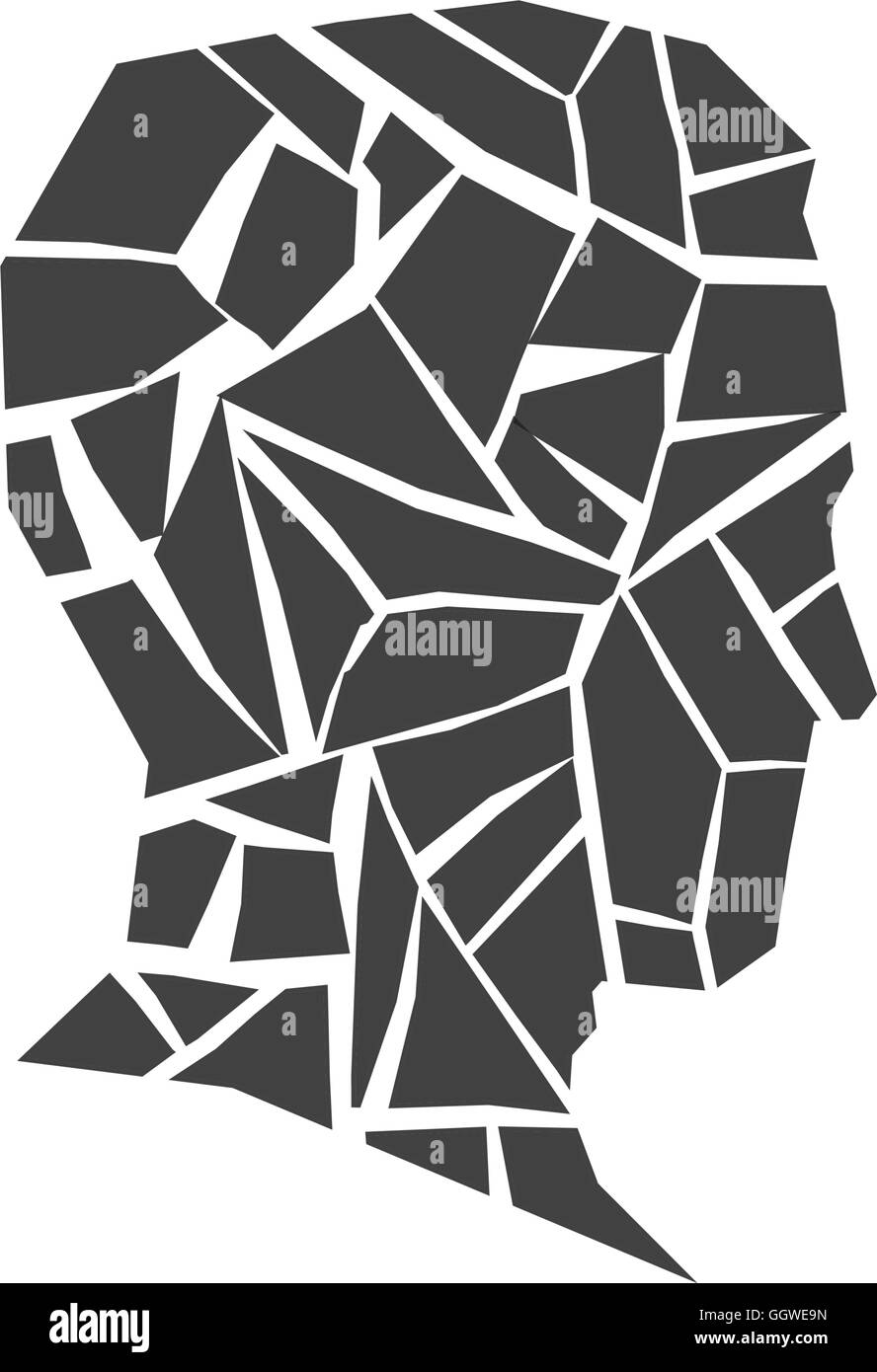 Man male head silhouette avatar icon. Vector graphic Stock Vector Image ...