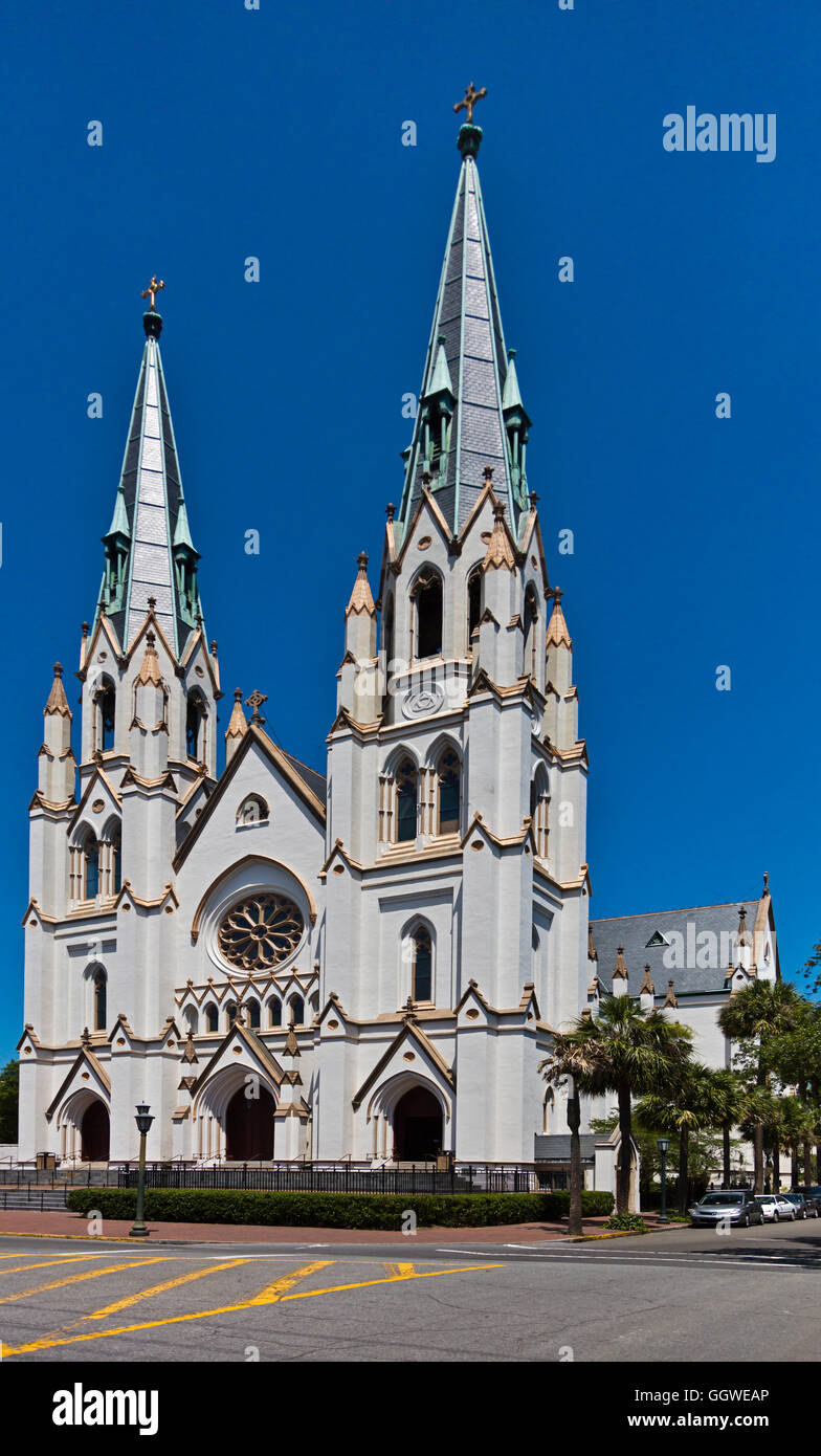 The Roman Catholic Cathedral of Saint John the Baptist -  SAVANNA,  GEORGIA Stock Photo
