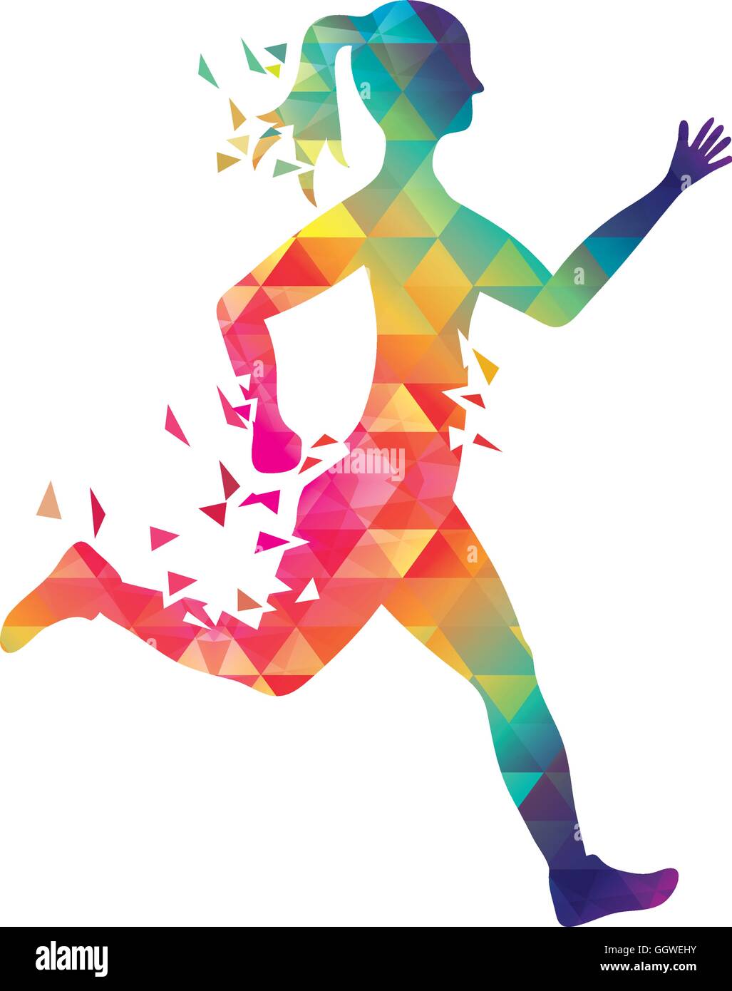 sport woman running fitness icon. Vector graphic Stock Vector Image ...