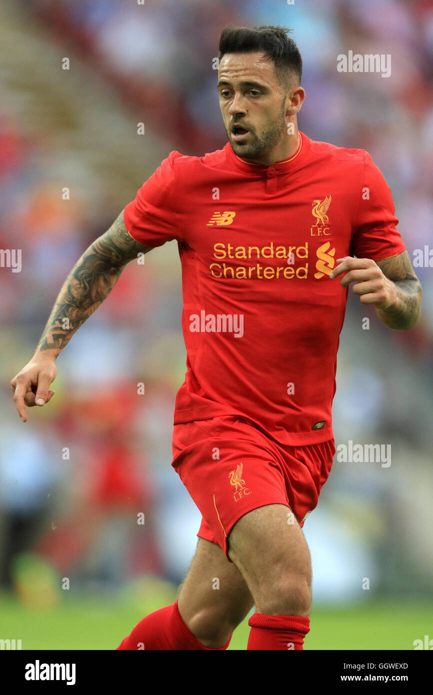 Liverpool's Danny Ings during the pre-season friendly match at Wembley Stadium, London. PRESS ASSOCIATION Photo. Picture date: Saturday August 6, 2016. See PA story SOCCER Liverpool. Photo credit should read: Adam Davy/PA Wire. RESTRICTIONS: No use with unauthorised audio, video, data, fixture lists, club/league logos or 'live' services. Online in-match use limited to 75 images, no video emulation. No use in betting, games or single club/league/player publications. Stock Photo