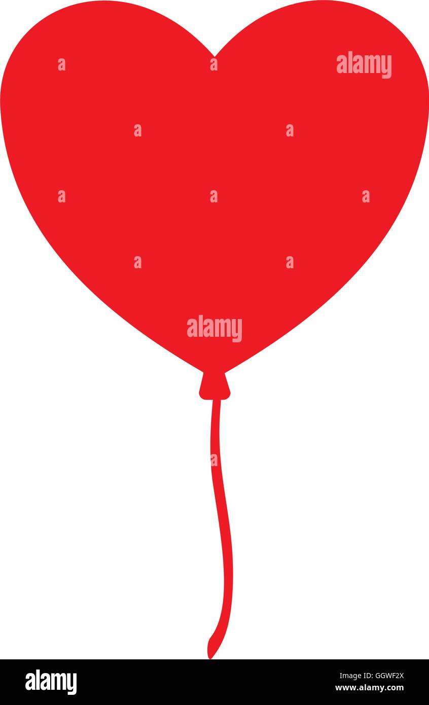 heart balloon love romantic icon. Vector graphic Stock Vector Image ...