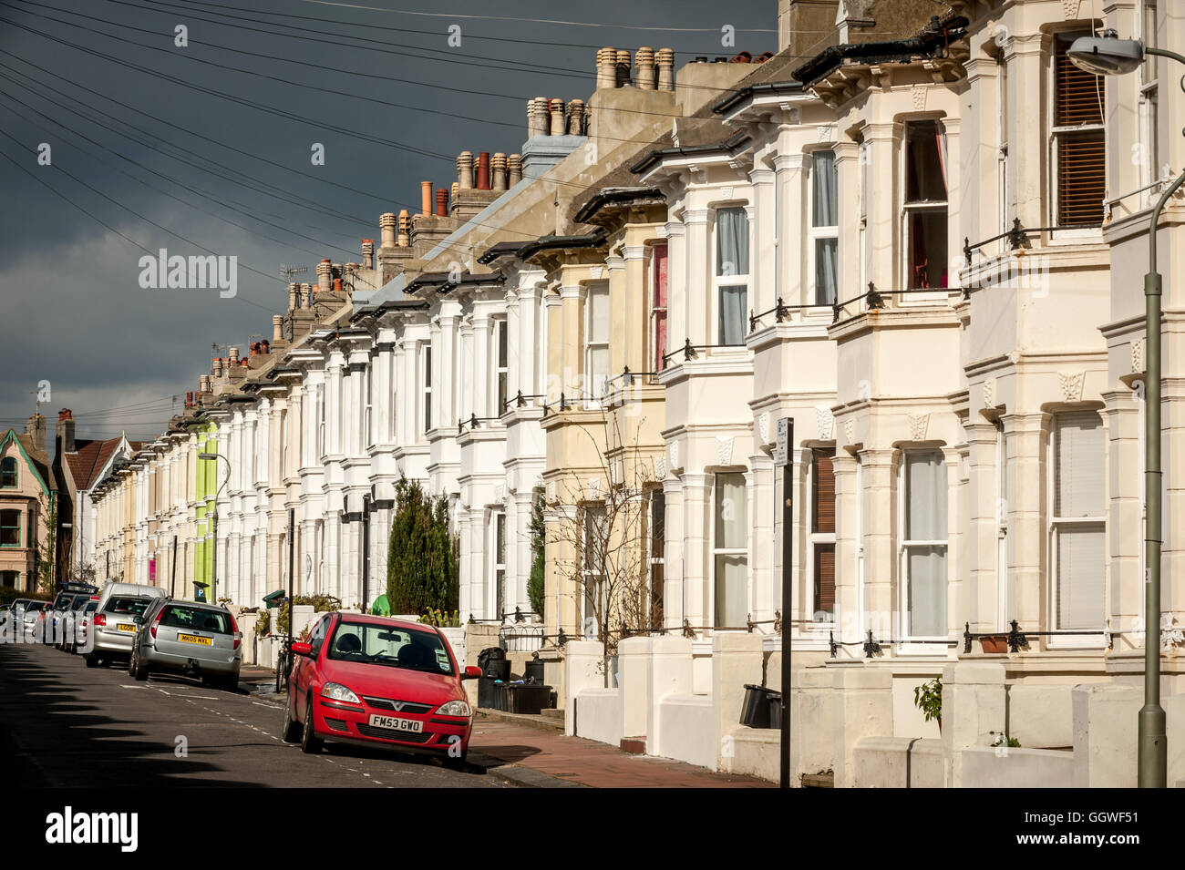 Suburban streets in Brighton Stock Photo