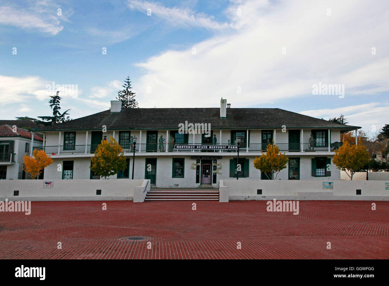 The historic PACIFIC HOUSE is now a museum  - MONTEREY, CALIFORNIA Stock Photo