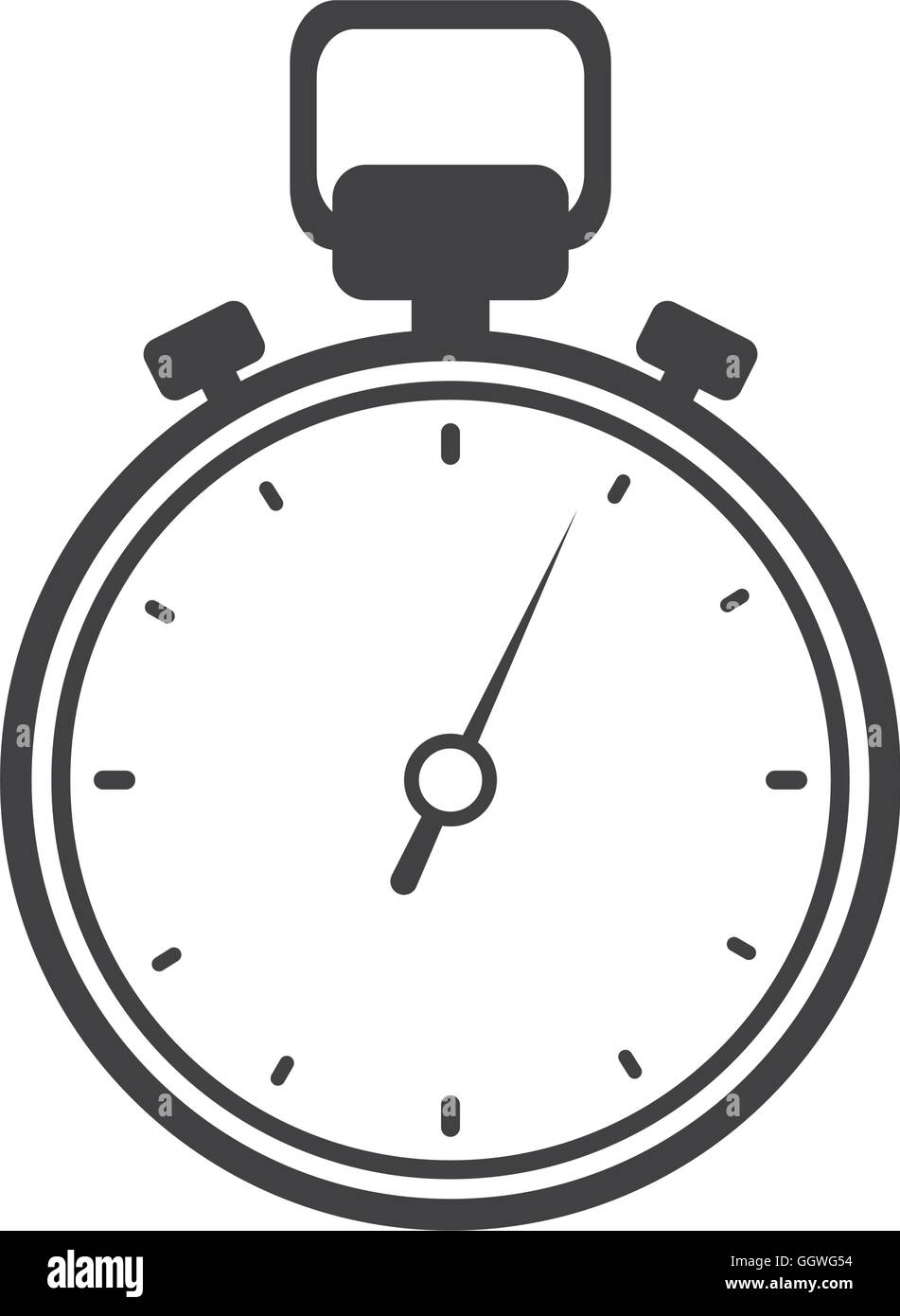 chronometer time silhouette white icon. Vector graphic Stock Vector ...