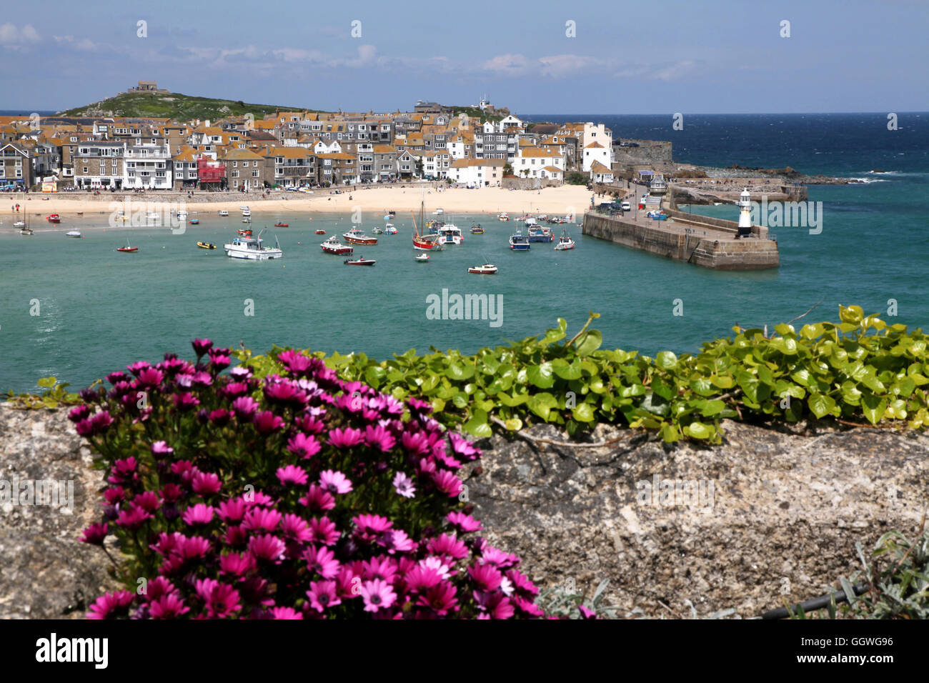 The small fishing village of St. Ives in Cornwall, England Stock Photo